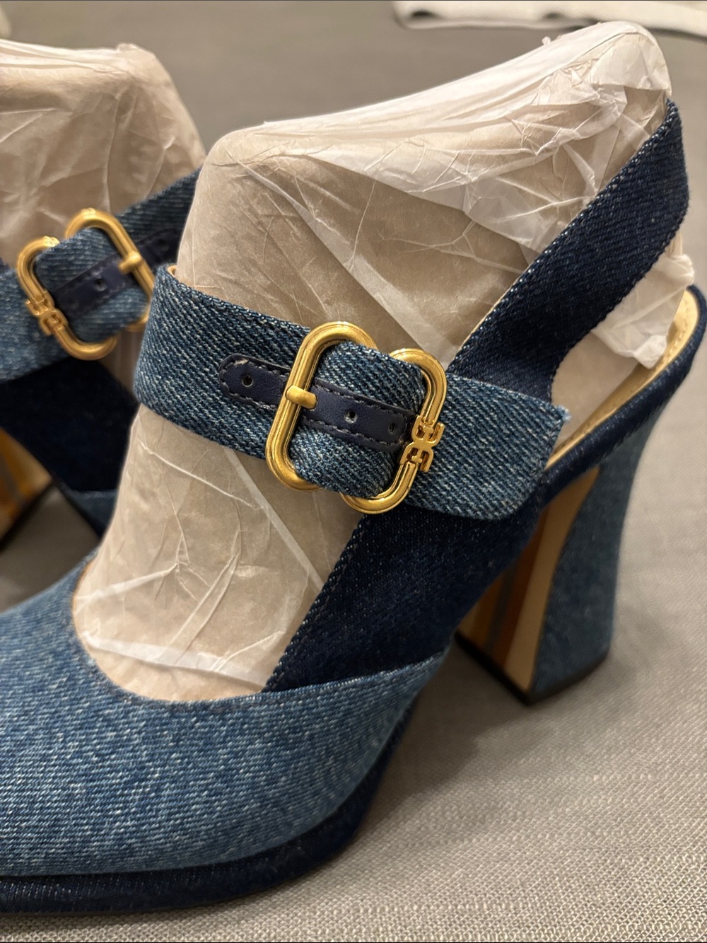 Sam Edelman Jildie Denim Mary Jane Block Pumps - Picture 10 of 11